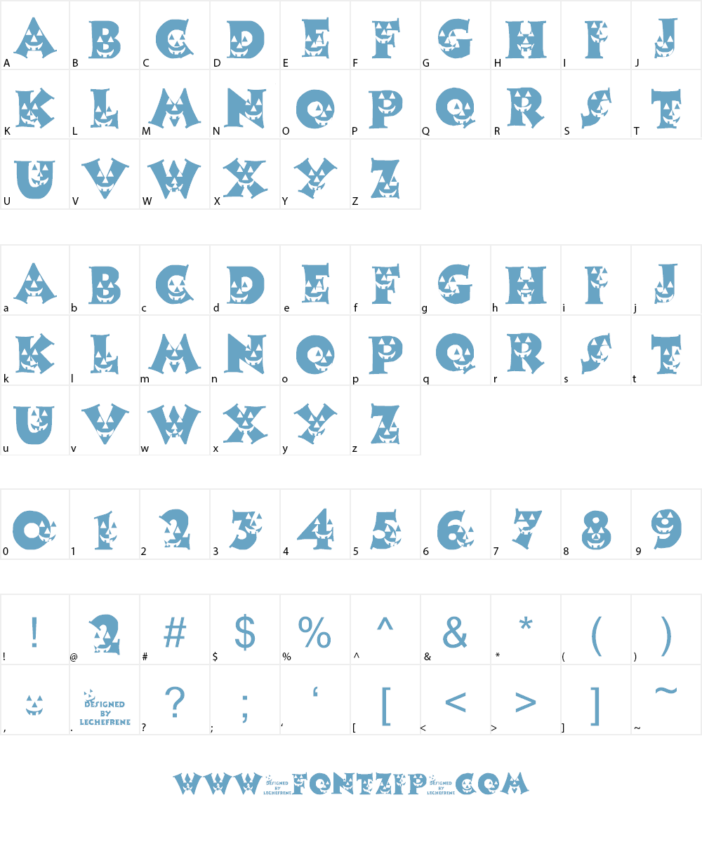 LCR Pumpkin Face Font Character